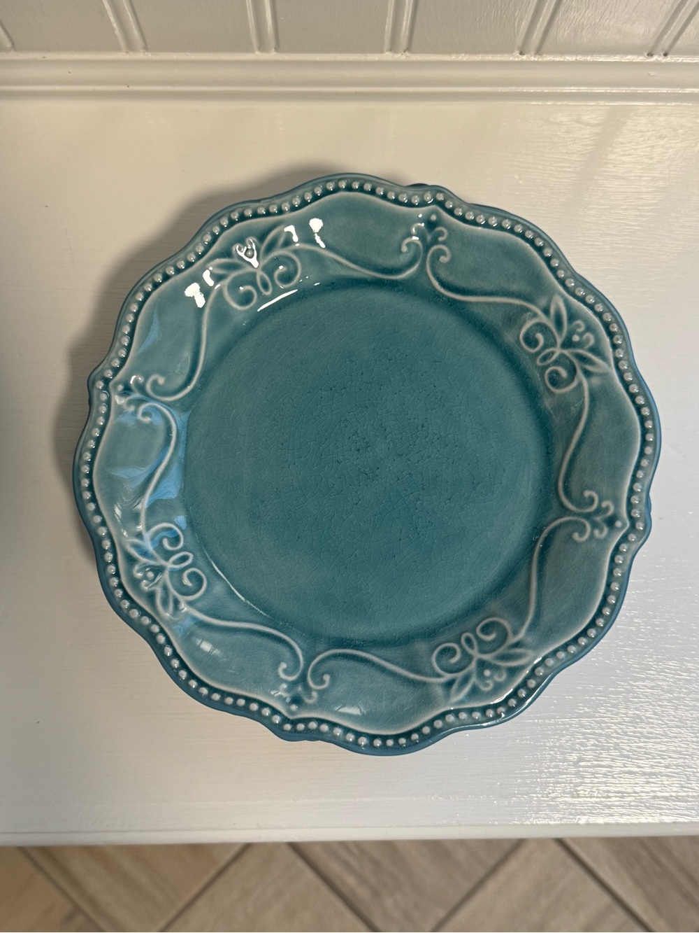 The Pioneer Woman Teal Scalloped Ceramic Salad Plates-Set of 6